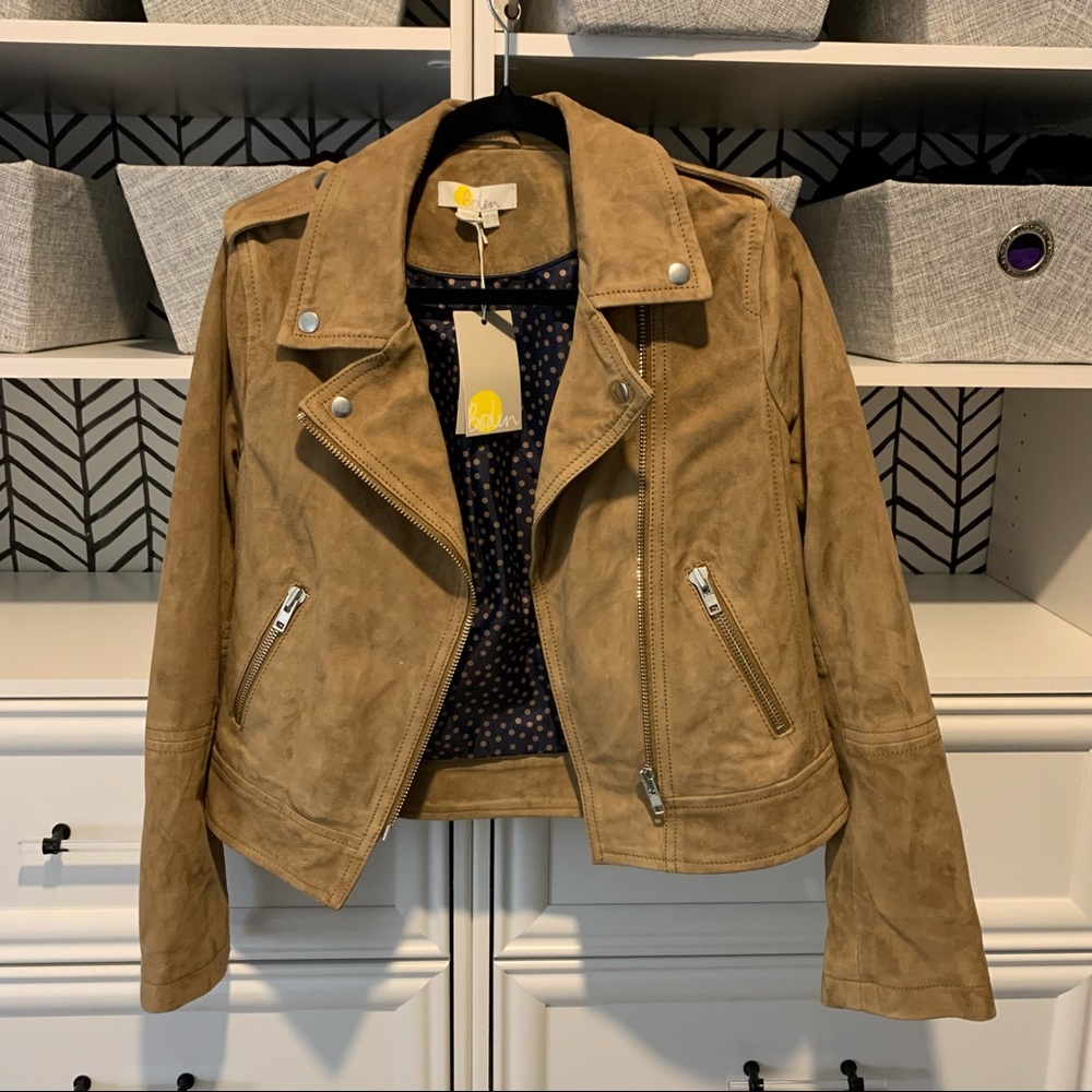 Boden Morleigh Jacket brown suede NWT Size 6